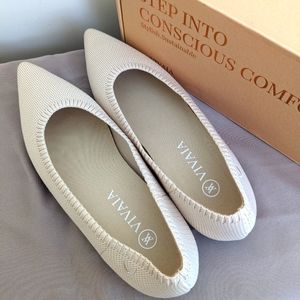 VIVAIA Knit Flats - light beige - 7.5